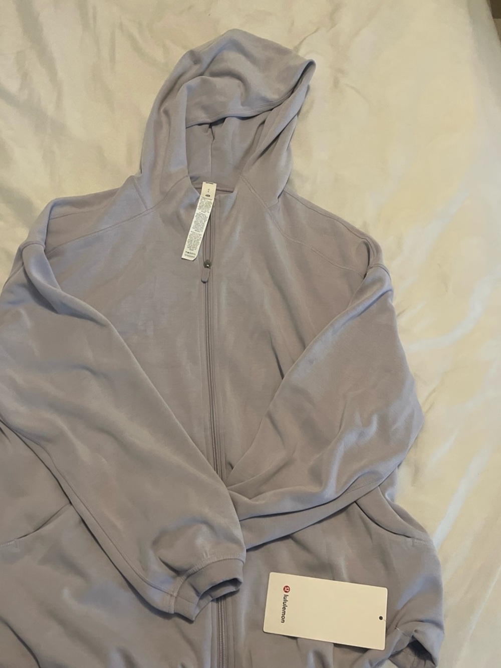 Light Lavender Zip-Up Hoodie Jacket - Women